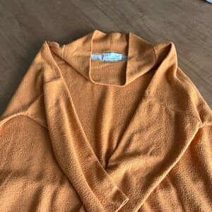 Anthropologie Bold Orange Cowl Neck Sweater